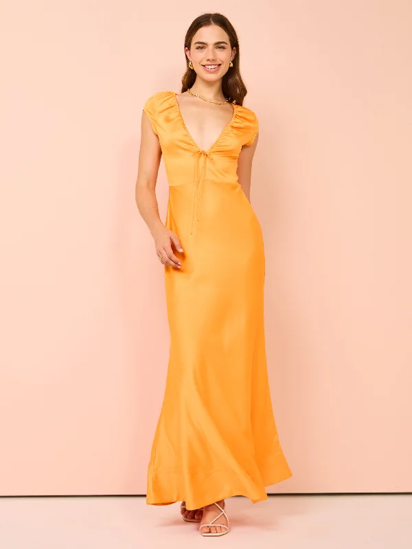 Sexy maxi dressesBy Nicola Benita V Neckline Maxi Dress in Orange