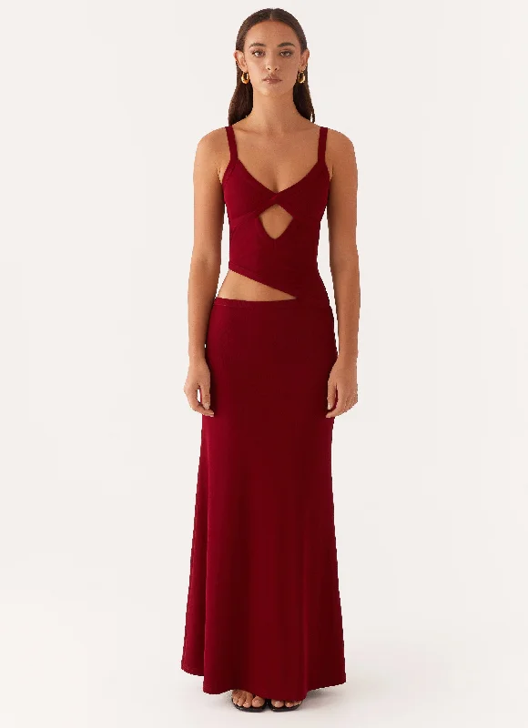 Goth maxi dressesJocelyn Maxi Dress - Maroon