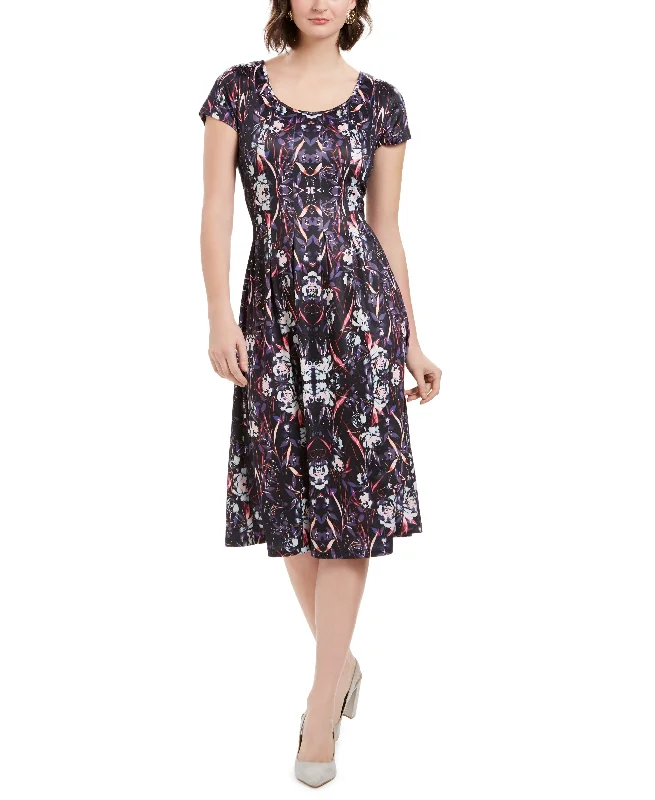 Petite Printed Fit & Flare Dress