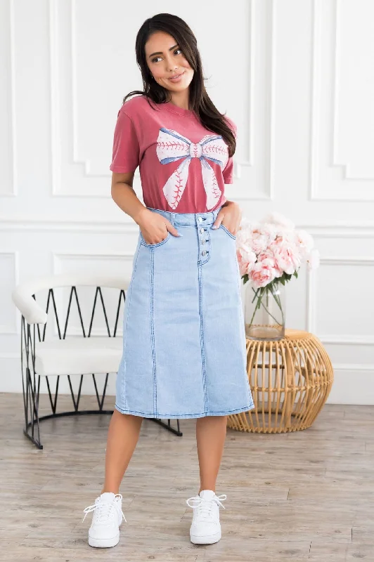 Baseball Ready Denim Skirt