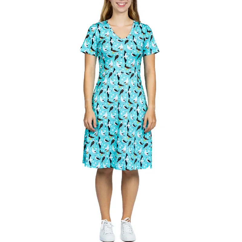 Boobie Birds A-Line Dress (With Waist Seam)