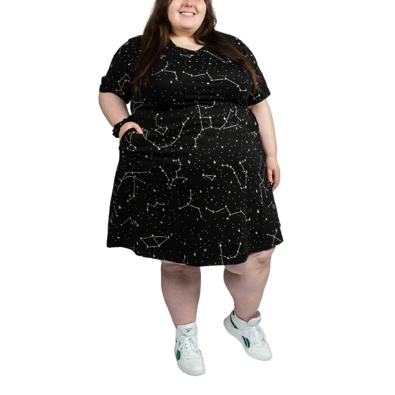 Constellations Glow-in-the-Dark A-Line Dress (No Waist Seam)