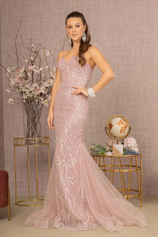 Sequin Bead Lace-Up Back Trumpet Women Formal Dress by GLS by Gloria - GL3121 - Special Occasion/Curves