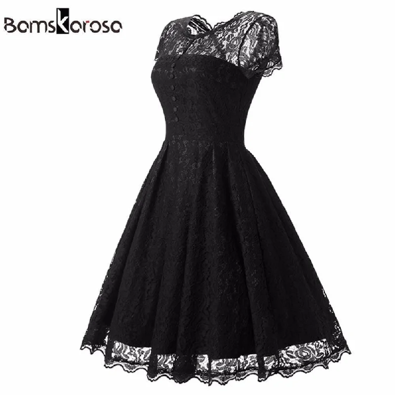 Women Flared Summer Lace Dress