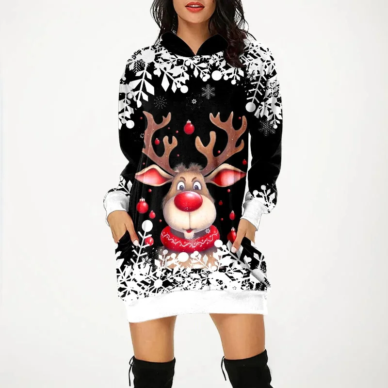 Trendy Ugly Christmas Sweater Reindeer Dress