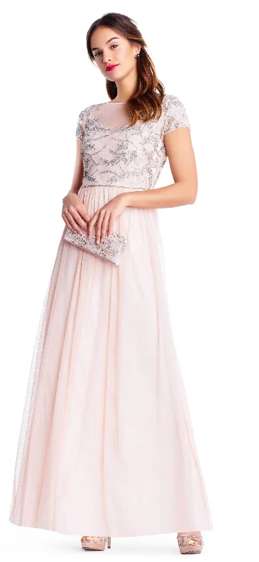 Adrianna Papell - Embellished Tulle A-line Dress AP1E202874SC